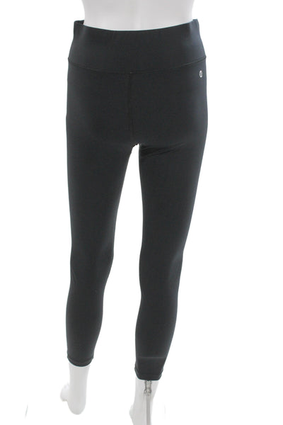 All Access Women Ankle Leggings Black Nylon Spandex Zip Closure Size M