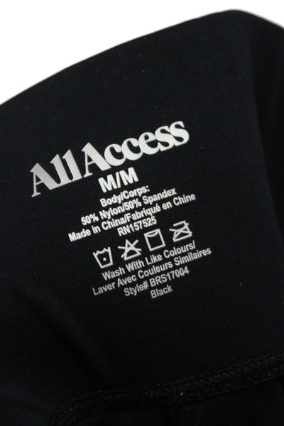 All Access Women Ankle Leggings Black Nylon Spandex Zip Closure Size M