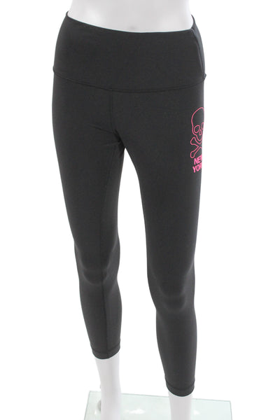 Lululemon Womens Black Graphic Print Polyester Blend Ankle Leggings Size 6