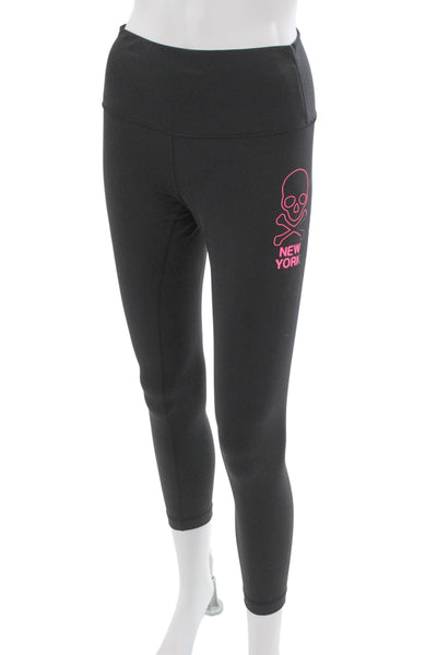 Lululemon Womens Black Graphic Print Polyester Blend Ankle Leggings Size 6