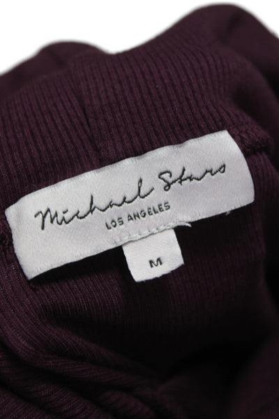 Michael Stars Women Bodycon Sweater Dress Purple Turtleneck Sleeveless Size M