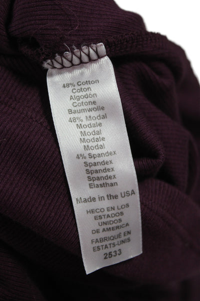 Michael Stars Women Bodycon Sweater Dress Purple Turtleneck Sleeveless Size M