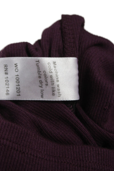 Michael Stars Women Bodycon Sweater Dress Purple Turtleneck Sleeveless Size M