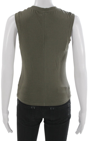 The Upside Women Basic Jersey Tank Green Crew Neck Sleeveless Size S