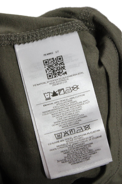 The Upside Women Basic Jersey Tank Green Crew Neck Sleeveless Size S