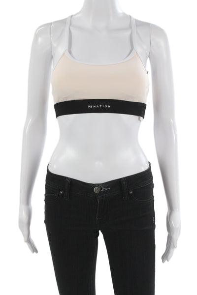 PE Nation Women's Scoop Neck T-Back Padded Sport Bra Pink Size XS
