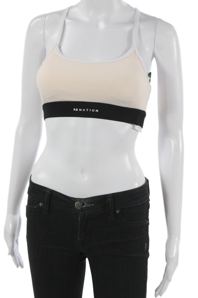 PE Nation Women's Scoop Neck T-Back Padded Sport Bra Pink Size XS