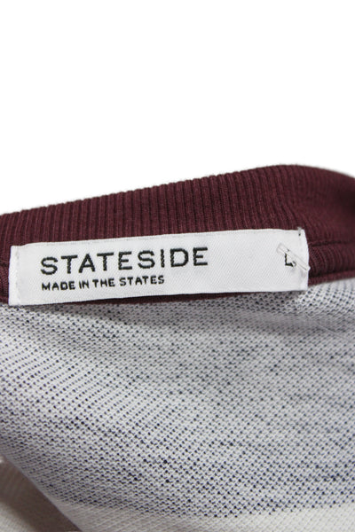 Stateside Unisex Pullover Sweatshirt Striped Dark Blue 100% Cotton Size L