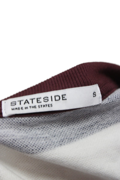 Stateside Unisex Pullover Sweatshirt Dark Blue Striped Crewneck Cotton Size S