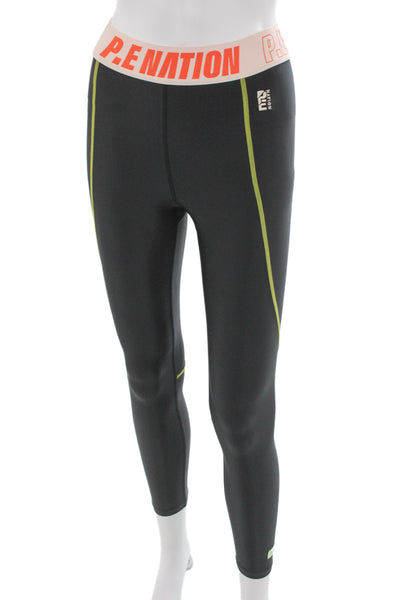 PE Nation Women Black Ankle Leggings Size S