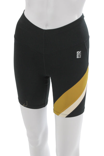 PE Nation Unisex Biker Shorts Black Recycled Polyester Elastane Size XS