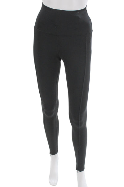 PE Nation Womens Ankle Leggings Black Zip Recycled Polyester Size XS