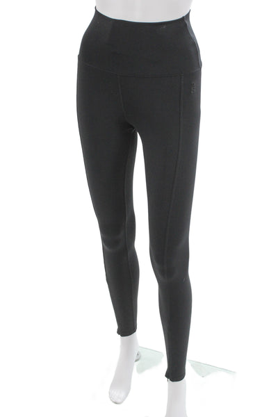 PE Nation Womens Ankle Leggings Black Zip Recycled Polyester Size XS