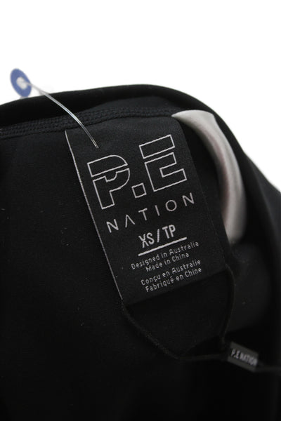 PE Nation Womens Ankle Leggings Black Zip Recycled Polyester Size XS
