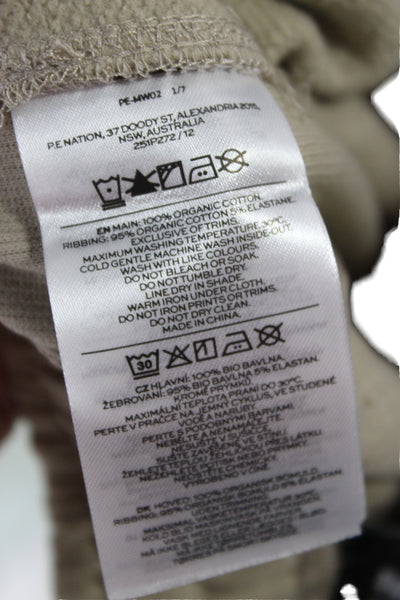 PE Nation Unisex Beige Organic Cotton Sweatpants Size S