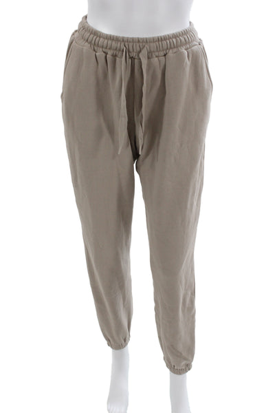 The Upside Unisex Joggers Beige Drawstring Organic Cotton Size XS