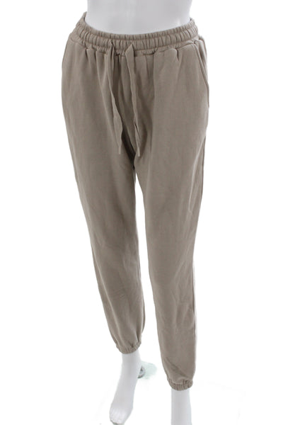 The Upside Unisex Joggers Beige Drawstring Organic Cotton Size XS