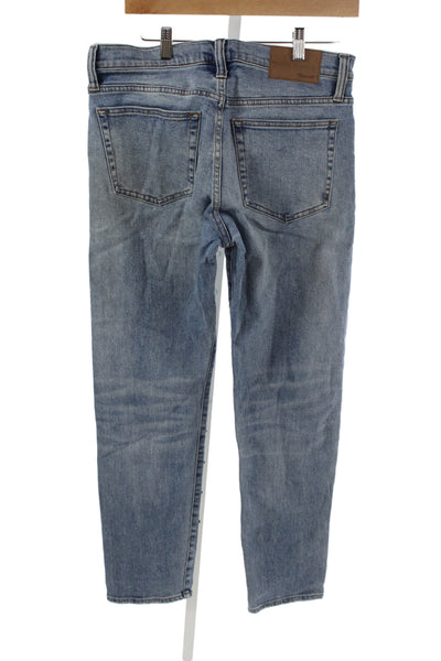 Madewell Unisex Straight Blue Denim Jeans Button Fly 29 Inseam Size 30