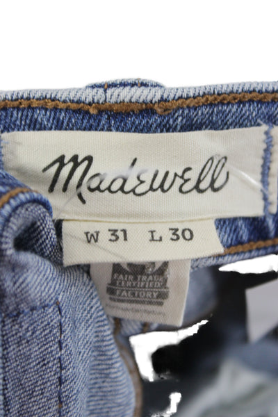 Madewell Unisex Straight Blue Denim Jeans Button Fly 29 Inseam Size 30