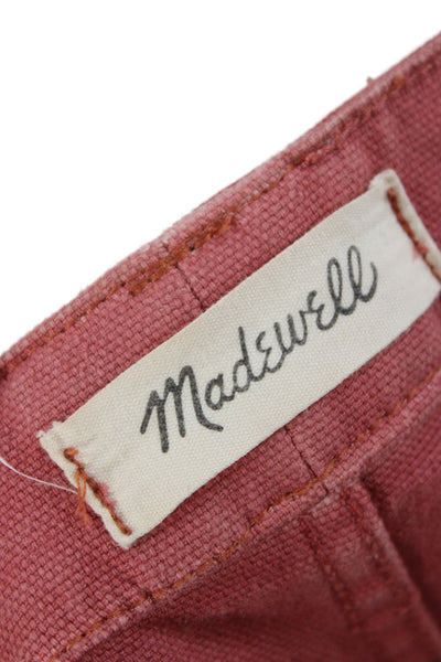 Madewell Unisex Cropped Chino Pants Pink High Rise Cotton Blend Size 26