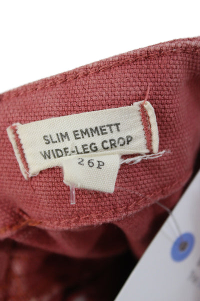 Madewell Unisex Cropped Chino Pants Pink High Rise Cotton Blend Size 26