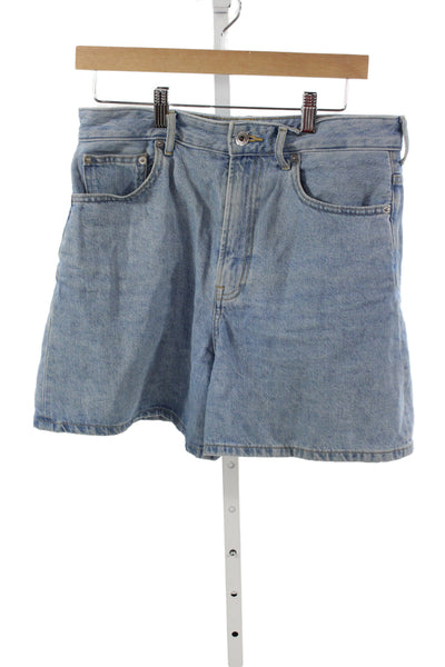 Everlane Unisex Bermuda Shorts Light Blue Organic Cotton Size 28