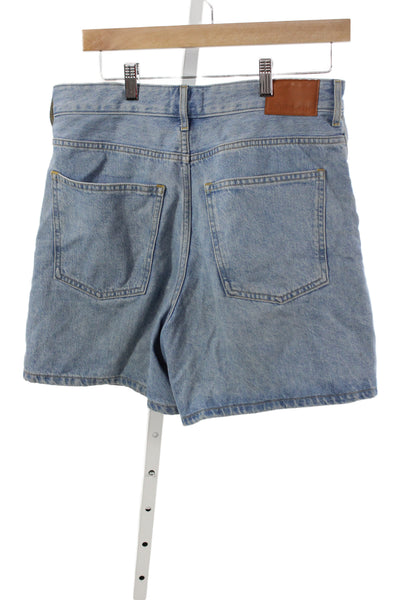 Everlane Unisex Bermuda Shorts Light Blue Organic Cotton Size 28
