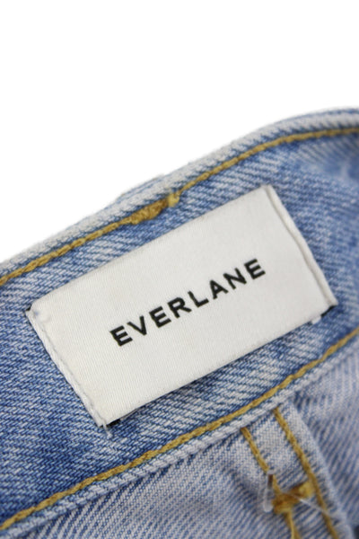 Everlane Unisex Bermuda Shorts Light Blue Organic Cotton Size 28