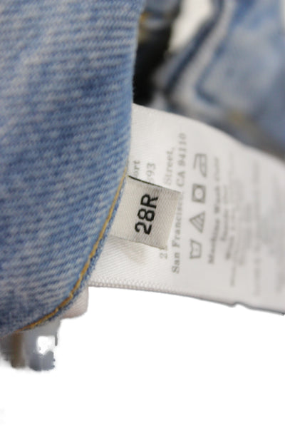 Everlane Unisex Bermuda Shorts Light Blue Organic Cotton Size 28