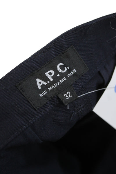 A.P.C. Mens Chino Dress Pants Dark Blue Cotton Solid Size 32