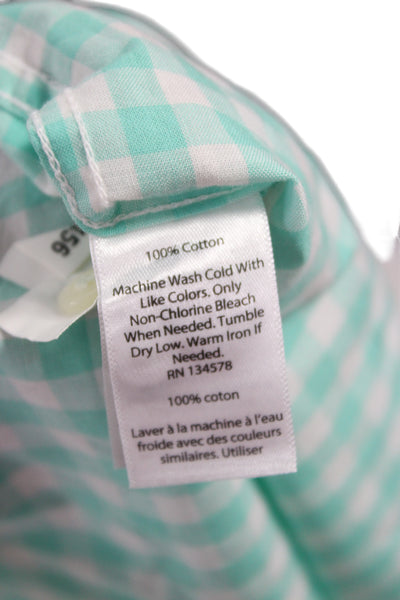 Vineyard Vines Men Button-Down Light Blue Check Cotton Long Sleeve Size M