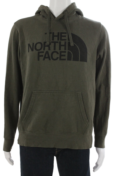 The North Face Mens Pullover Hoodie Green Long Sleeve Graphic Outdoor Size M