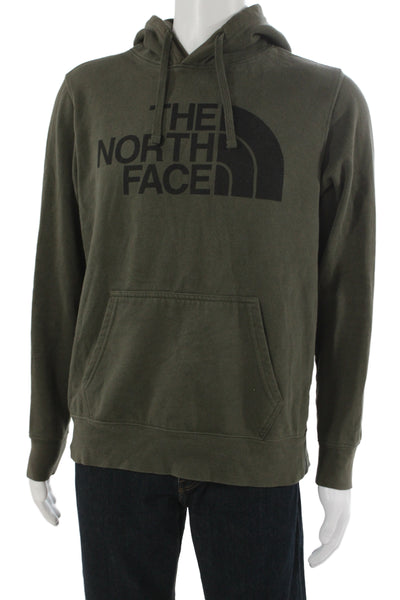 The North Face Mens Pullover Hoodie Green Long Sleeve Graphic Outdoor Size M