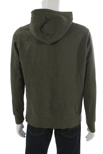 The North Face Mens Pullover Hoodie Green Long Sleeve Graphic Outdoor Size M