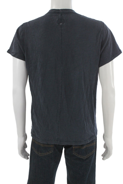 Rag & Bone Mens Band Dark Blue Short Sleeve T-Shirt Size M