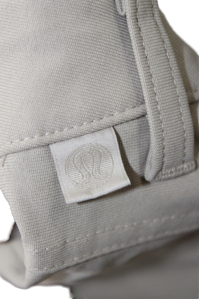 Lululemon Unisex Beige Ankle Cropped Pants Polyester Blend Button Size 28