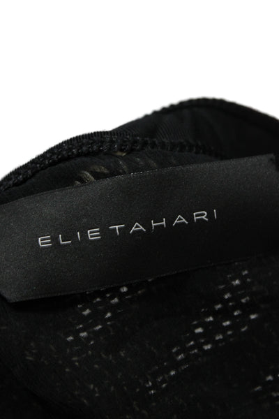 Elie Tahari Women Classic Black Wool Blend Round Neck Long Sleeve Jacket Size M