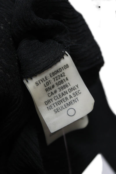 Elie Tahari Women Classic Black Wool Blend Round Neck Long Sleeve Jacket Size M