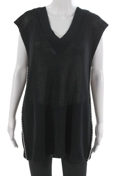 COS Womens Tunic V-Neck Sleeveless Black Size L