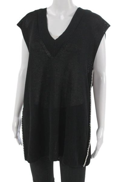 COS Womens Tunic V-Neck Sleeveless Black Size L