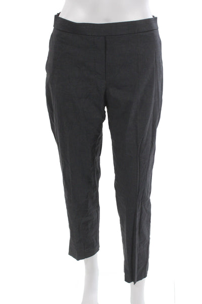 Theory Womens Dark Gray Linen Blend Ankle Cropped Dress Pants Size 4