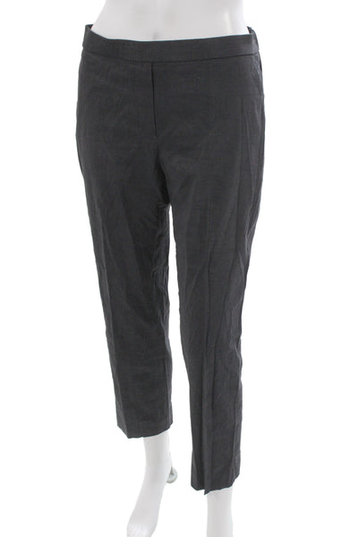Theory Womens Dark Gray Linen Blend Ankle Cropped Dress Pants Size 4