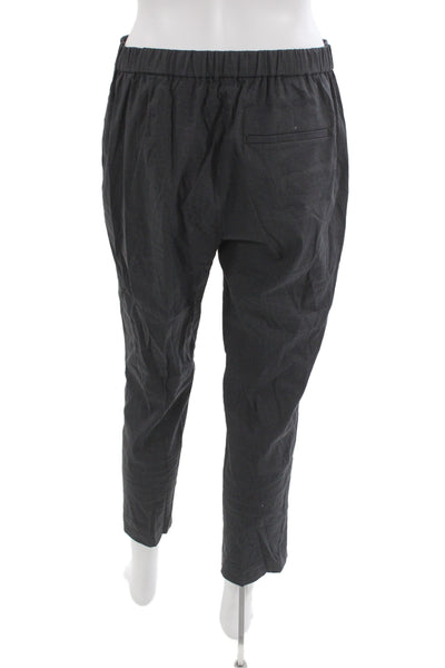 Theory Womens Dark Gray Linen Blend Ankle Cropped Dress Pants Size 4
