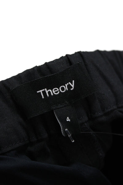 Theory Womens Dark Gray Linen Blend Ankle Cropped Dress Pants Size 4