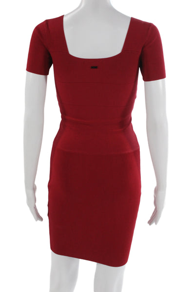 Armani Exchange Women Bodycon Pencil Dress Red Viscose Polyamide Size XS