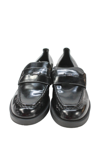 DKNY Womens Vegan Leather Slip On Loafers Black Size 7M