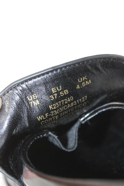 DKNY Womens Vegan Leather Slip On Loafers Black Size 7M