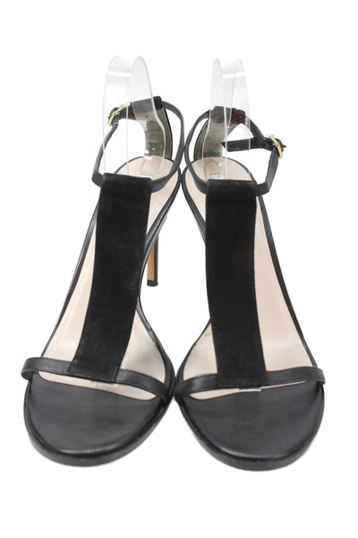 Cole Haan Womens Leather Ankle Strap Sandals Heels Black Size 10B