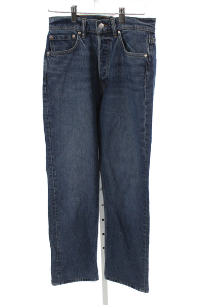 EB Denim Unisex Straight High Rise Dark Blue Jeans Size 25