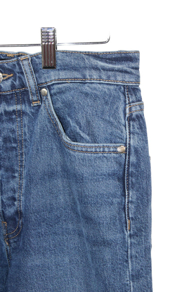EB Denim Unisex Straight High Rise Dark Blue Jeans Size 25